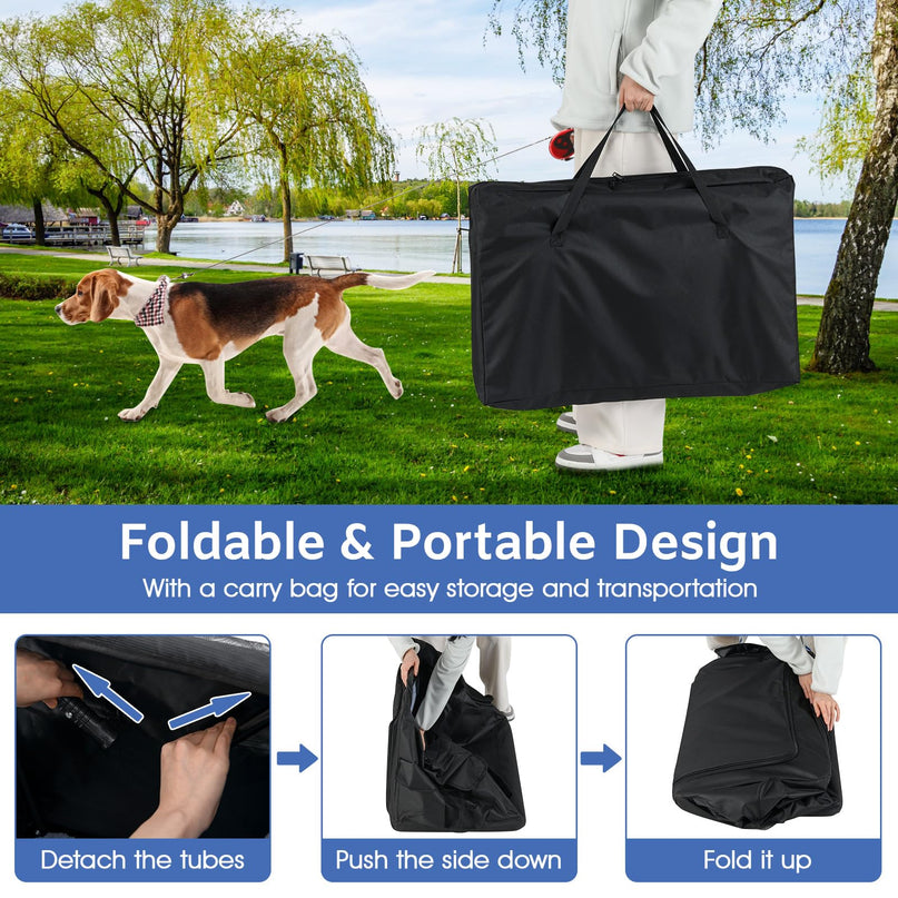 Giantex Portable Dog Crate for Travel Expandable Soft-Sided Pet Carrier with Mesh Windows