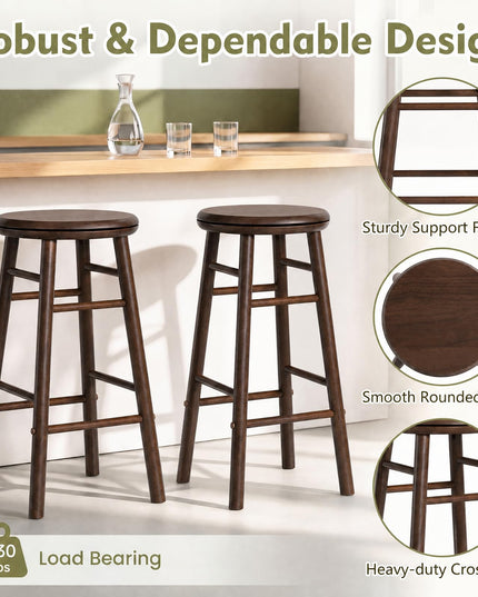 GIANTEX 24 Inch/29 Inch Round Swivel Bar Stools Set of 2/4