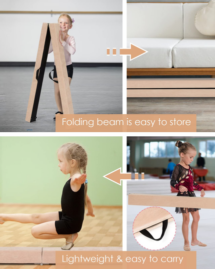 Giantex 7FT Folding Floor Balance Beam for Girls