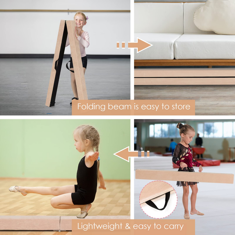 Giantex 7FT Folding Floor Balance Beam for Girls