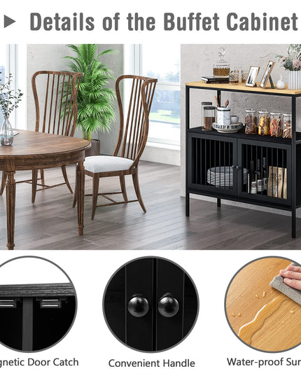 Giantex Buffet Cabinet, Sideboard with Storage - Kitchen Cupboard