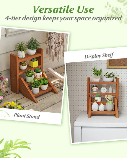 Giantex 4 Tier Small Tabletop Ladder Shelf for Succulents