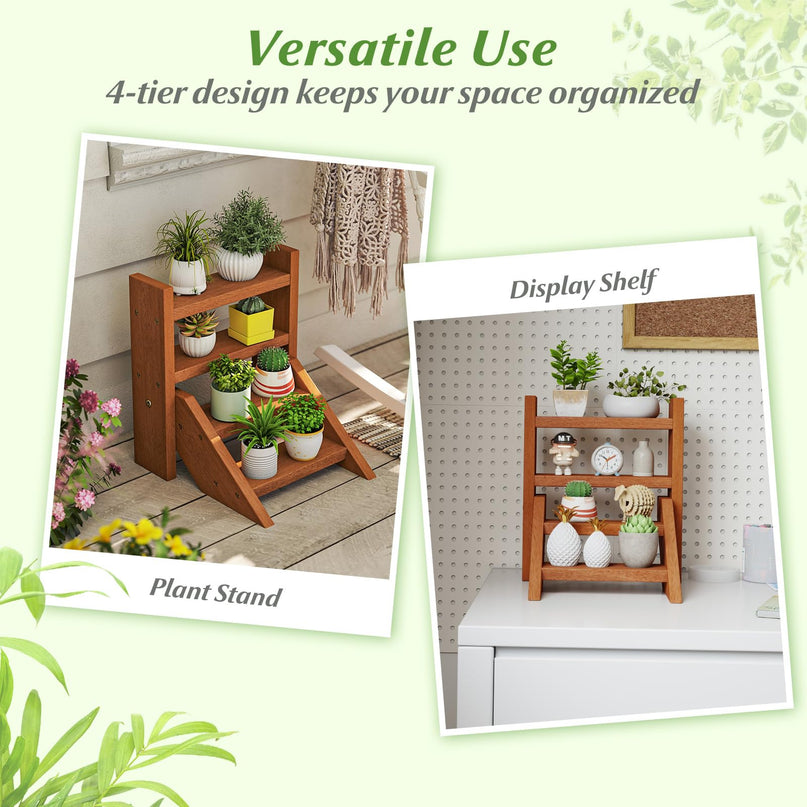 Giantex 4 Tier Small Tabletop Ladder Shelf for Succulents