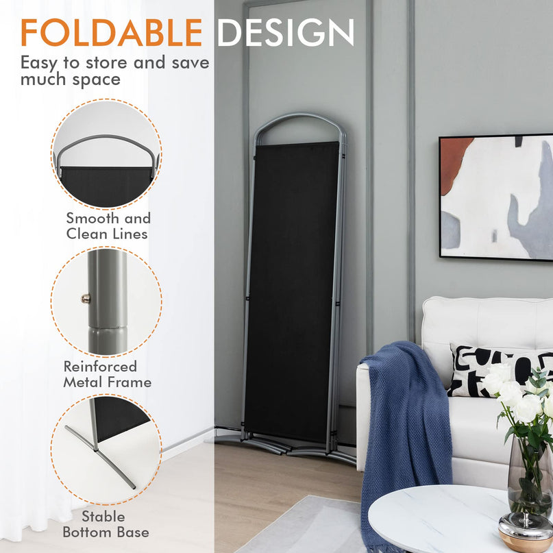 Giantex 6.2Ft Folding 4 Panel Room Divider Black