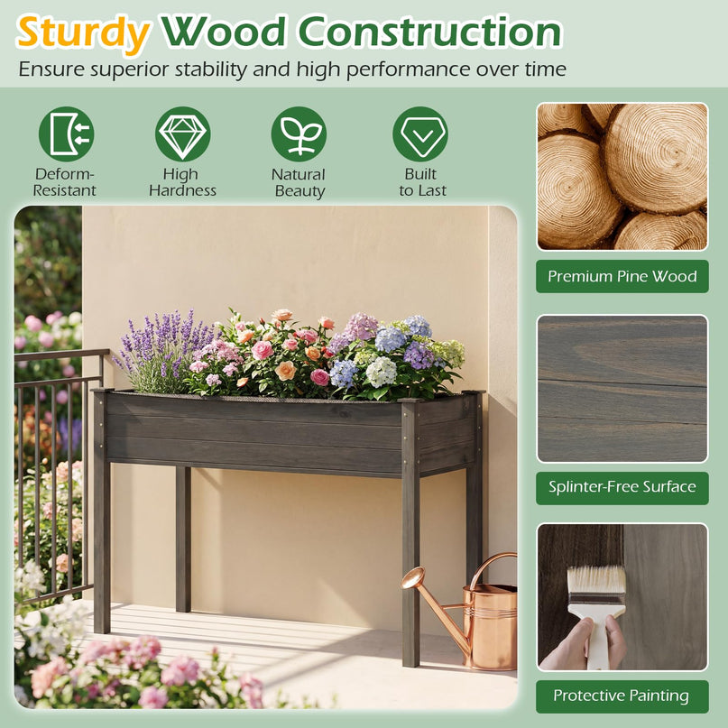Raised Garden Bed with Legs (47" L x 23" W x 30" H)