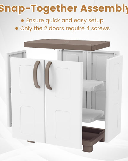 Giantex Storage Cabinet with 2 Doors and Adjustable Shelves(Wide-29"x19"x37")