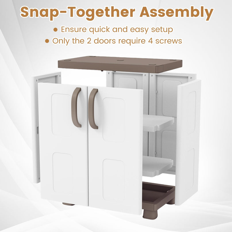 Giantex Storage Cabinet with 2 Doors and Adjustable Shelves(Wide-29"x19"x37")