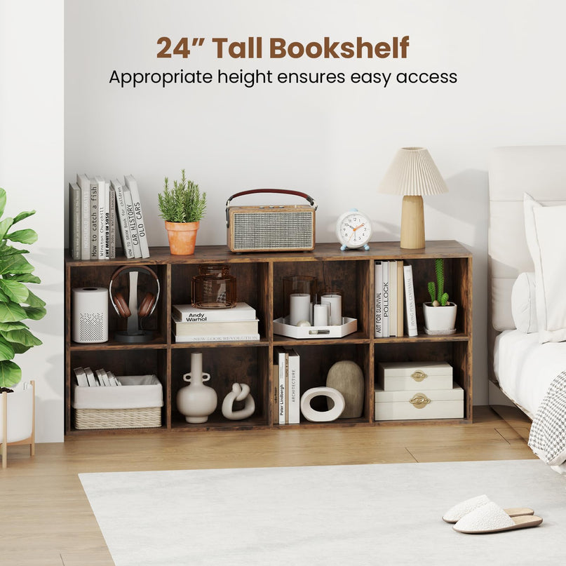 Giantex 8-Cube Bookcase Floor Standing Bookshelf with Storage & 2 Anti-Tipping Kits