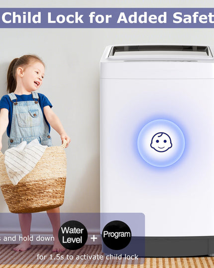 Giantex Portable Washing Machine, 1.5 cu.ft Compact Washer with Drain Pump, LED Display