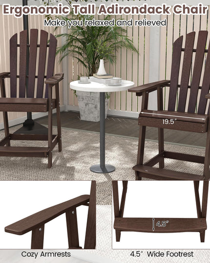 Giantex HDPE Tall Adirondack Chair, 24.5”H Counter Height Bar Stool