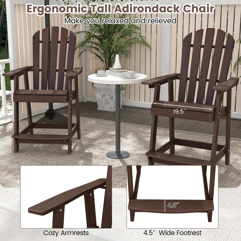 Giantex HDPE Tall Adirondack Chair, 24.5”H Counter Height Bar Stool