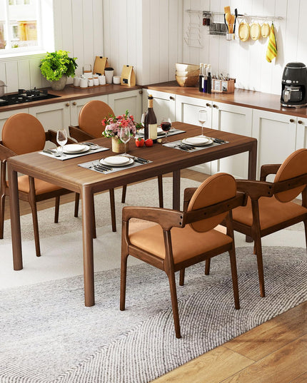 Giantex Wooden Dining Chairs Set of 2/4 PU Leather Upholstered Dining Room Chairs