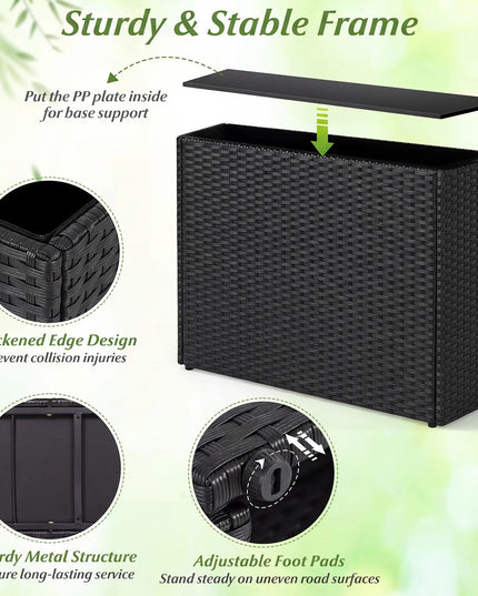 GIANTEX Wicker Raised Garden Bed Rattan Garden Planter Box