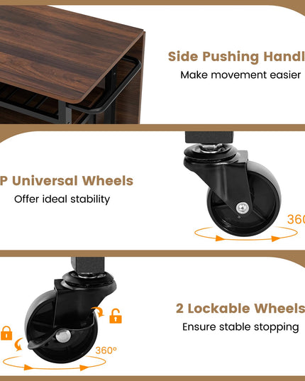 Giantex 3-Piece Foldable Dining Table Set, Extendable Dining Table & 2 Stools Set w/ 6-Bottle Wine Rack
