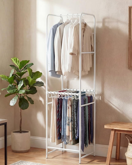 Giantex Clothes Rack with Pants Hanger Heavy-Duty White Garment Rack