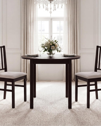 Giantex Upholstered Rubber Wood Dining Chairs Set of 2/4