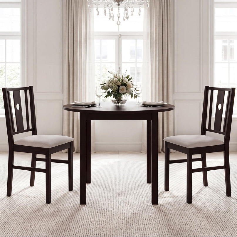 Giantex Upholstered Rubber Wood Dining Chairs Set of 2/4