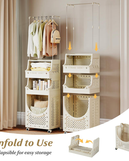 Giantex 4-Tier Laundry Cart with Hanging Rack