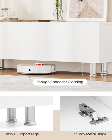 Giantex 80 Inch TV Stand and 2 Floating Shelves Set