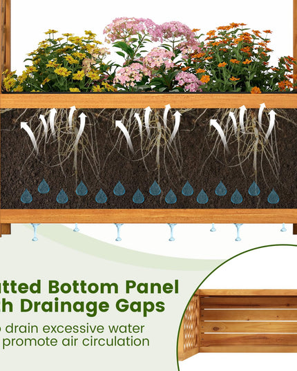 Giantex Raised Garden Bed with Arch Lattice Trellis(33"x15"x57")