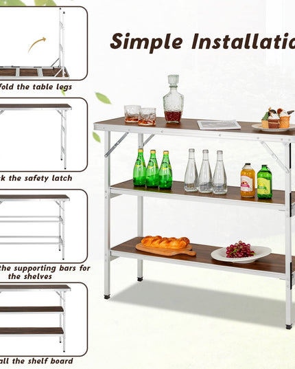 Folding Camping Table - Giantex