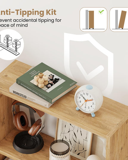 Giantex Bibliothèque à 3 niveaux avec kit anti-basculement pour salon