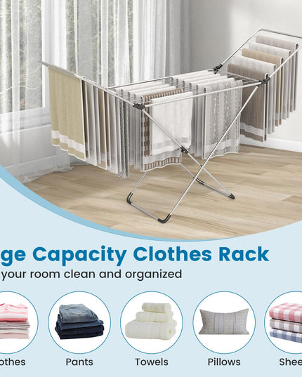 Giantex Clothes Drying Rack, Foldable Laundry Drying Rack w/Aluminum Frame