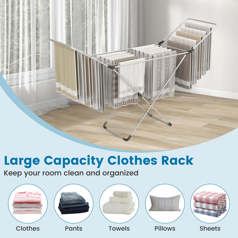Giantex Clothes Drying Rack, Foldable Laundry Drying Rack w/Aluminum Frame