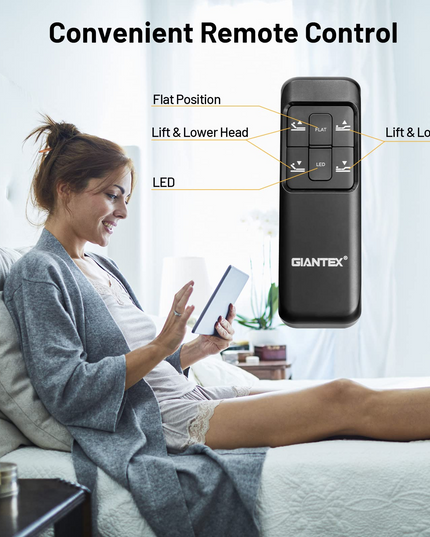 Giantex Adjustable Bed Base w/ Wireless Remote Control, Electric Bed Frame