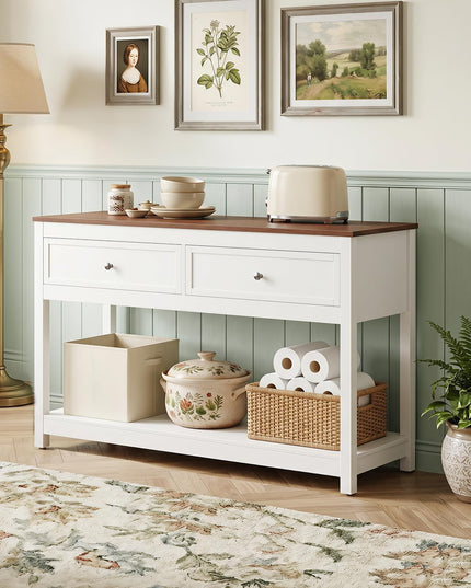 Giantex Farmhouse Console Table with 2 Drawers for Living Room