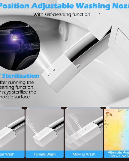 Giantex Smart Toilet with Bidet Built In, Bidet Toilet with Heat, Dryer, Night Light, Auto Open/Close