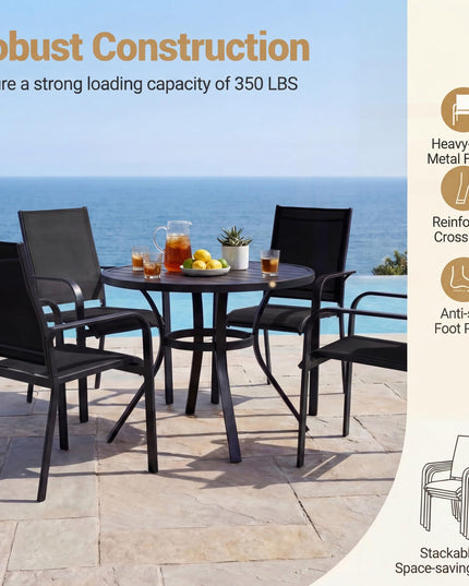 Giantex Patio Chairs Set of 2/4/6 Stackable Outdoor Dining Chairs