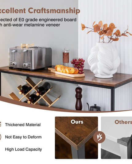 Giantex Buffet Sideboard, Wooden Cupboard, Kitchen Pantry w/Spacious Countertop, Large Open Shelf, 3 Cube Storage Cabinet
