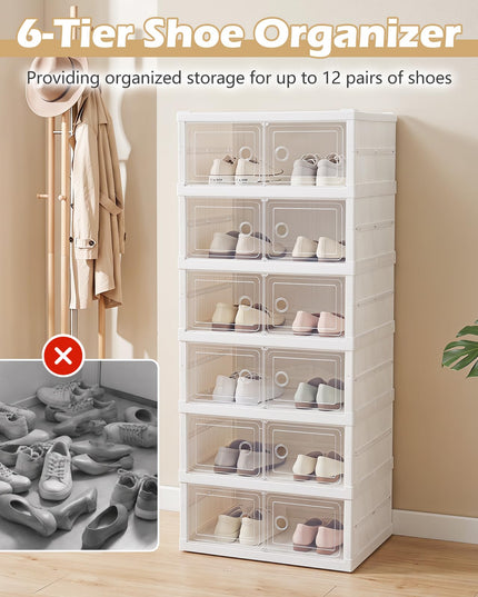 Giantex 6-Tier Folding Shoe Rack Organizer