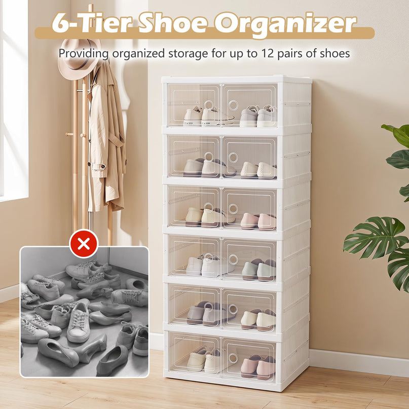 Giantex 6-Tier Folding Shoe Rack Organizer