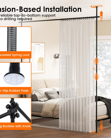 Giantex Room Divider Curtain Rod for Room Separation in Apartment