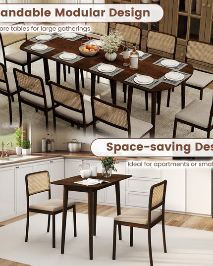 Giantex 34" Rectangular Dinner Table with Solid Rubber Wood Frame