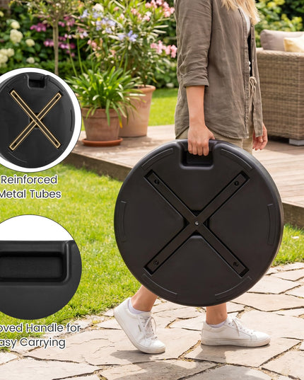 Base de parasol excentré Giantex remplissable avec 2 adaptateurs