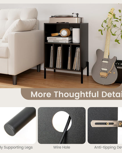 Giantex Record Player Stand with Charging Station