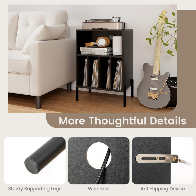 Giantex Record Player Stand with Charging Station