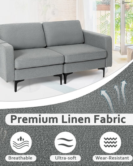 Giantex 2-Seat Sofa Couch, 66" L Modern Loveseat