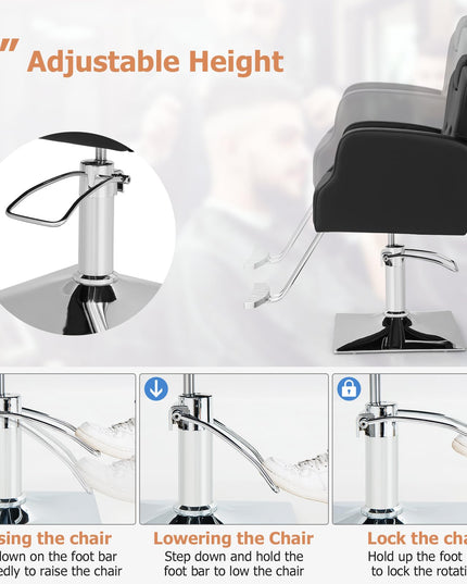 Giantex Barber Chair, Salon Chair with Adjustable Seat Height