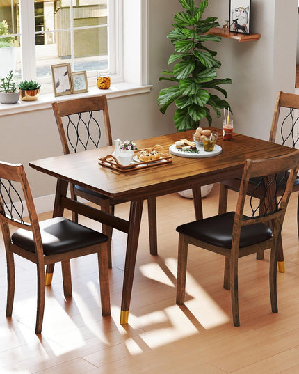 Giantex Lot de 2/4 chaises de salle à manger en tissu/similicuir, rembourrées