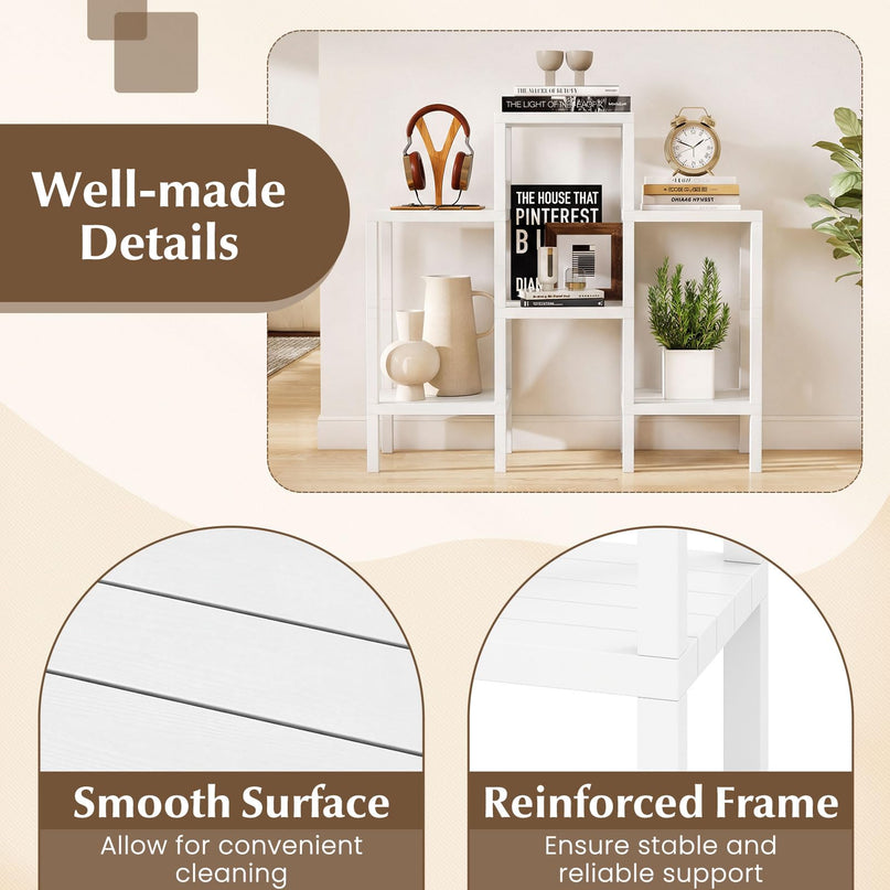 Giantex 6-Tier Plastic Modular Storage Shelves | Open Display Utility Shelving Unit