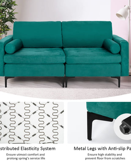 Giantex 68" Modern Loveseat, 2-Seater Sofa Couch