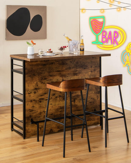 4 Tier Liquor Bar Table with Footrest - Giantex