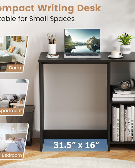 Giantex Small Desk with Storage for Small Spaces