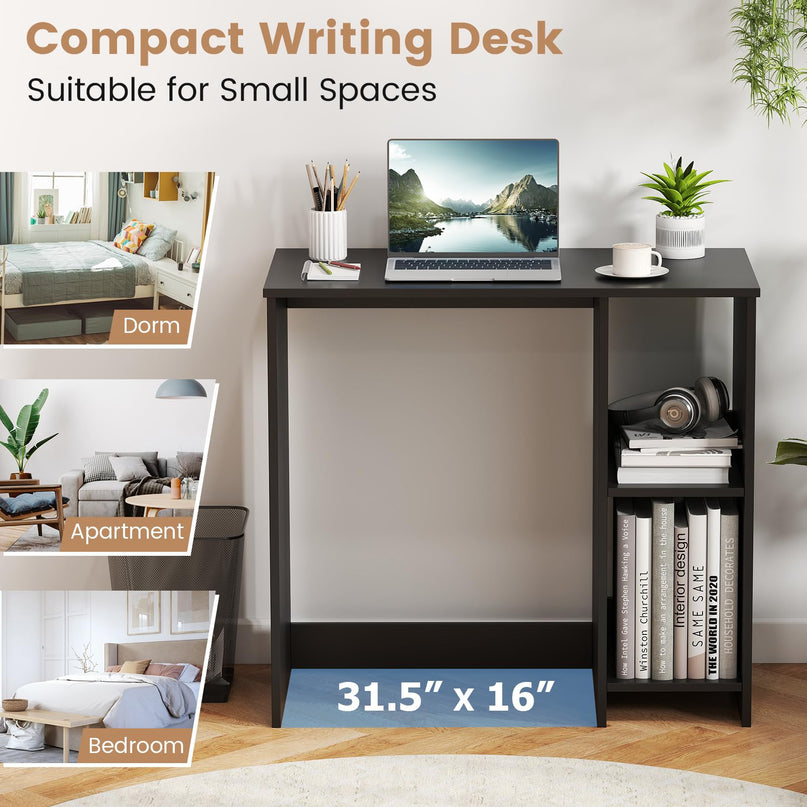 Giantex Small Desk with Storage for Small Spaces