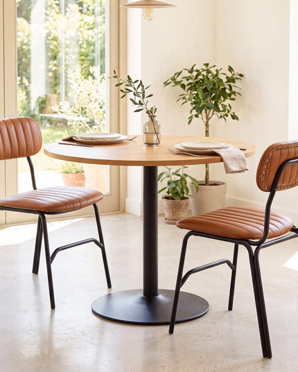 GIANTEX Modern Dining Chairs Set w/ Ergonomic Back & Metal Legs