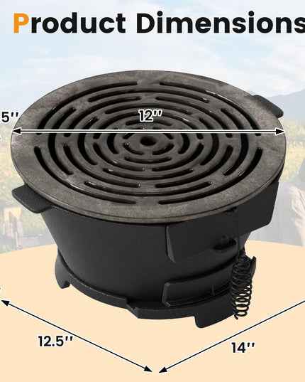 Giantex Cast Iron Hibachi Grill with Double Sided Grate